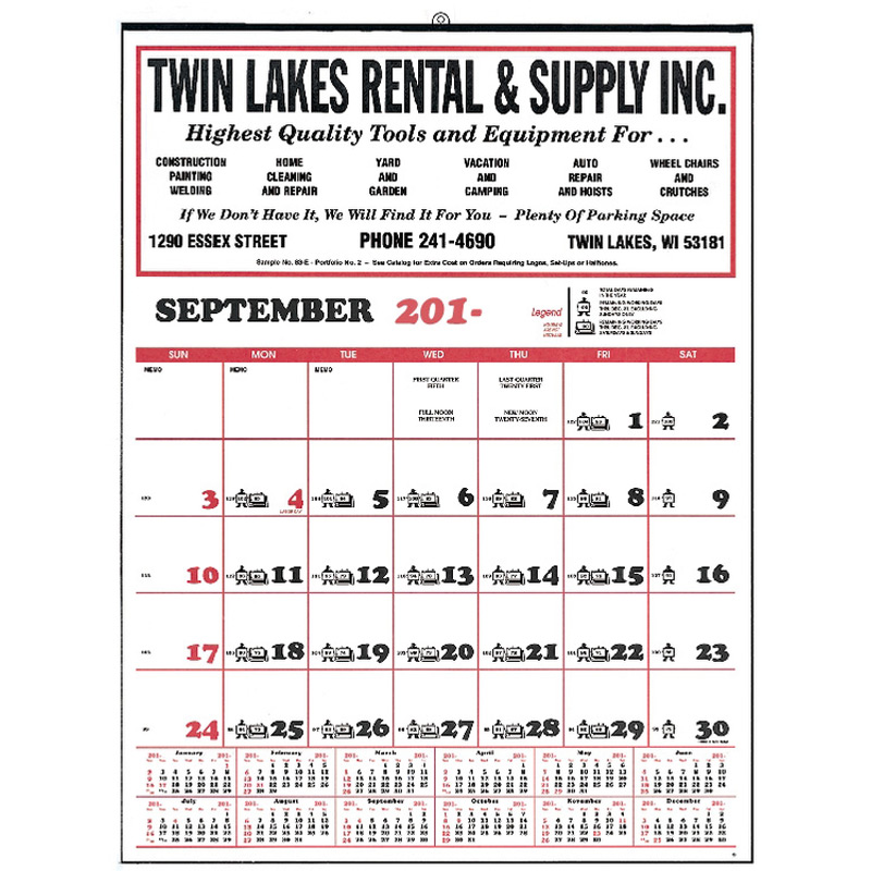 Contractor's 12 Sheet Calendar