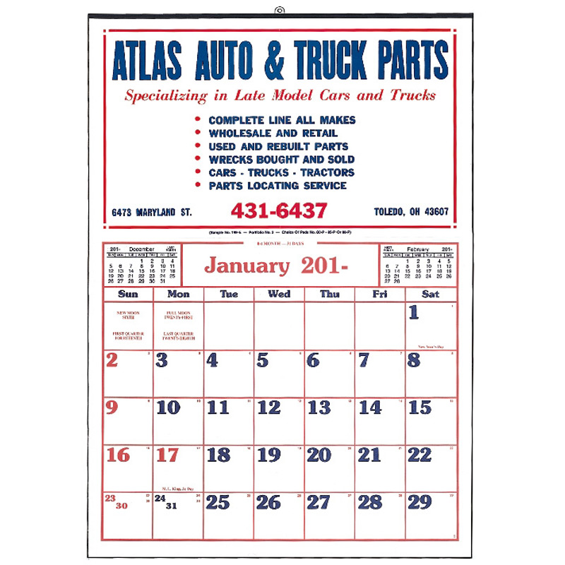 Commercial Apron Calendar